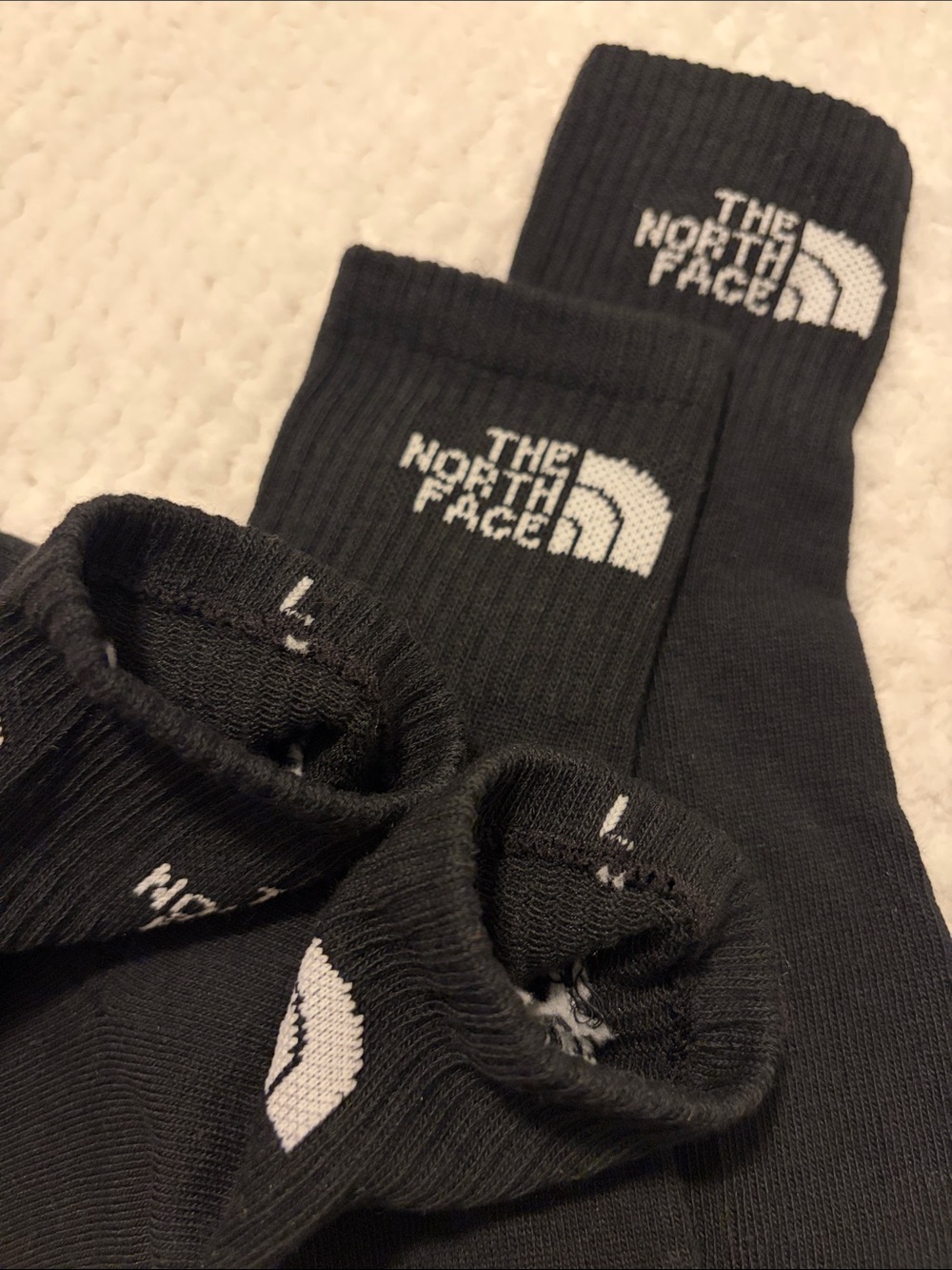 NWOT The North Face Black Quarter Socks - 2 Pairs - Large - Picture 3 of 4
